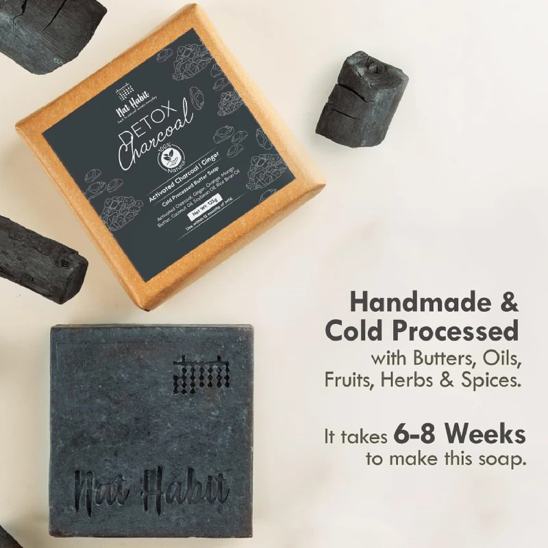 Nat Habit Detox Charcoal Butter Bath Soap, 125 g-2.webp